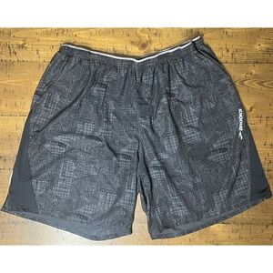 Brooks Men's Running Shorts Size XL Black Athletic Lined  AOP